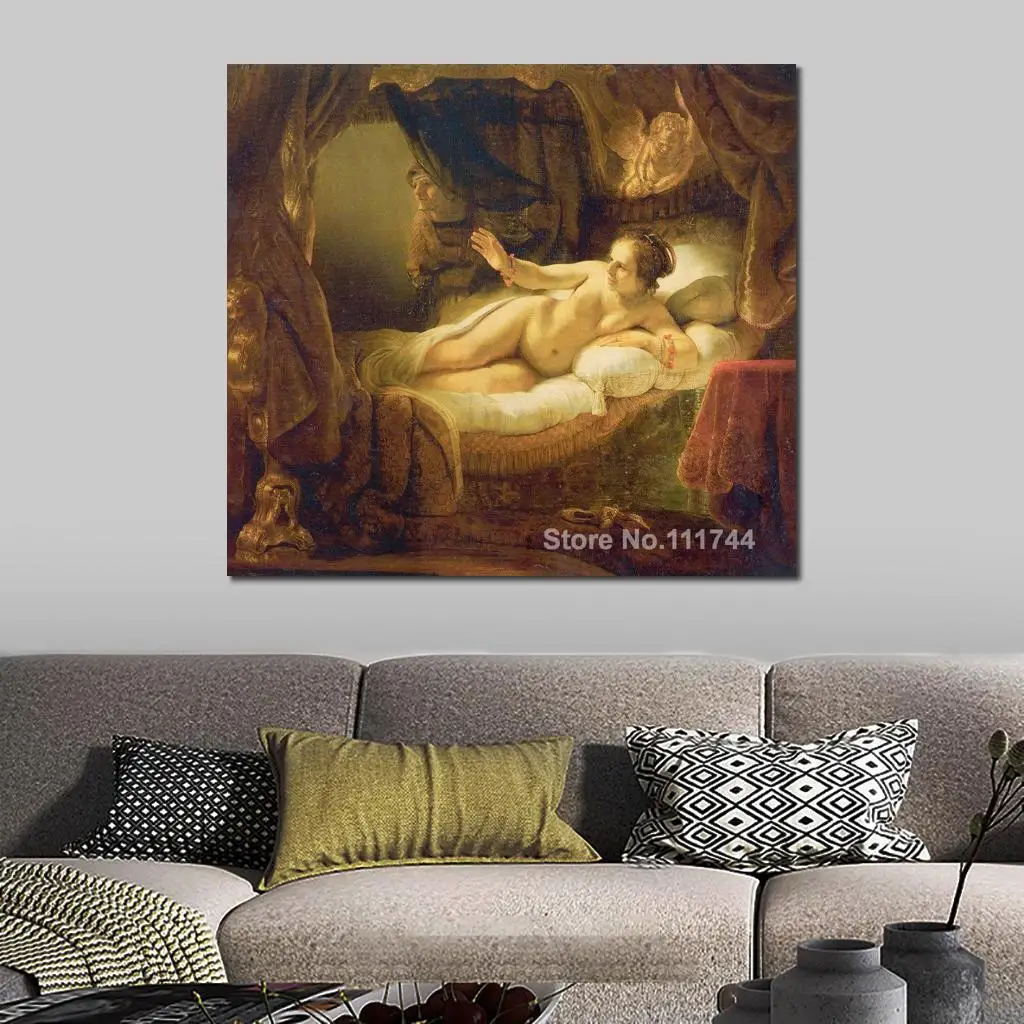 

Handmade Portrait Canvas Art Oil Paintings by Rembrandt Van Rijn Danae Reproduction Classical Woman Artwork Nude High Quality