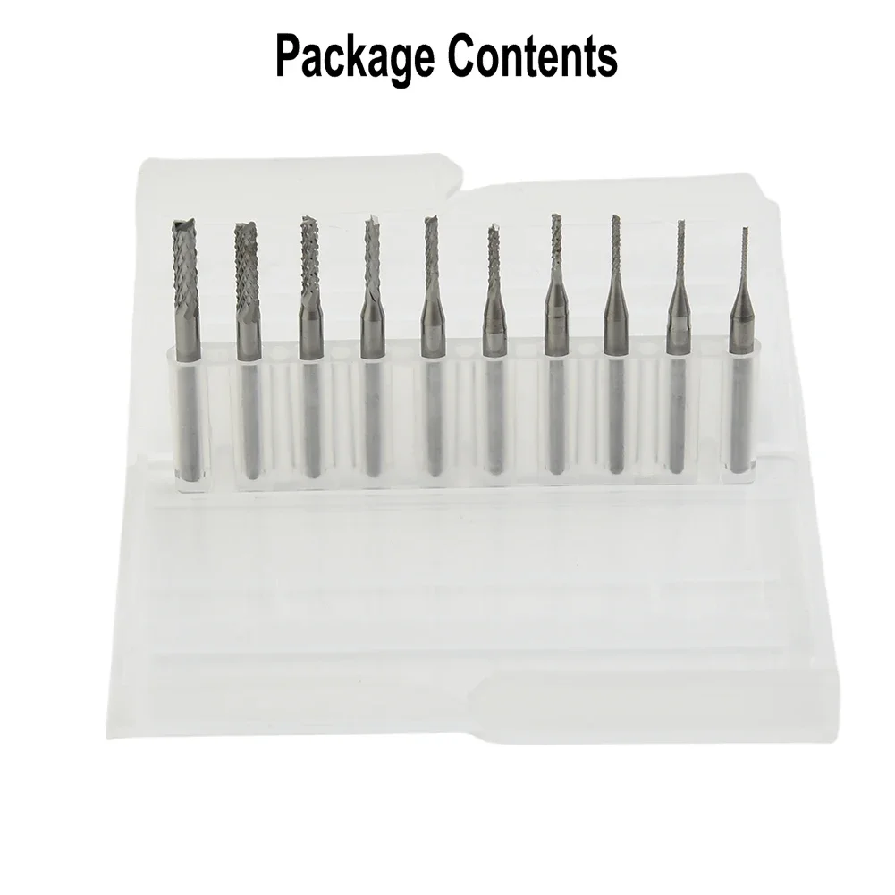 

10PCS 0.8-3.175mm PCB Engraving Rotary Drill Bit End Mill Cemented Carbide Remover Set Cutter CNC Ark Brand New