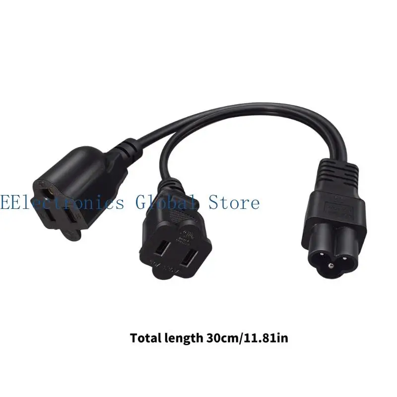 NEMA 1 15R 및 5 15R 저장소를 두 배로 늘리는 462B 30Cm 전기 어댑터 분배기 케이블 IEC320