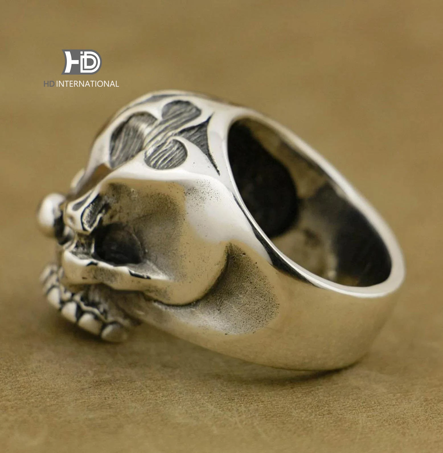 

925 silver playing card skull ring brass craftsman making jewelry