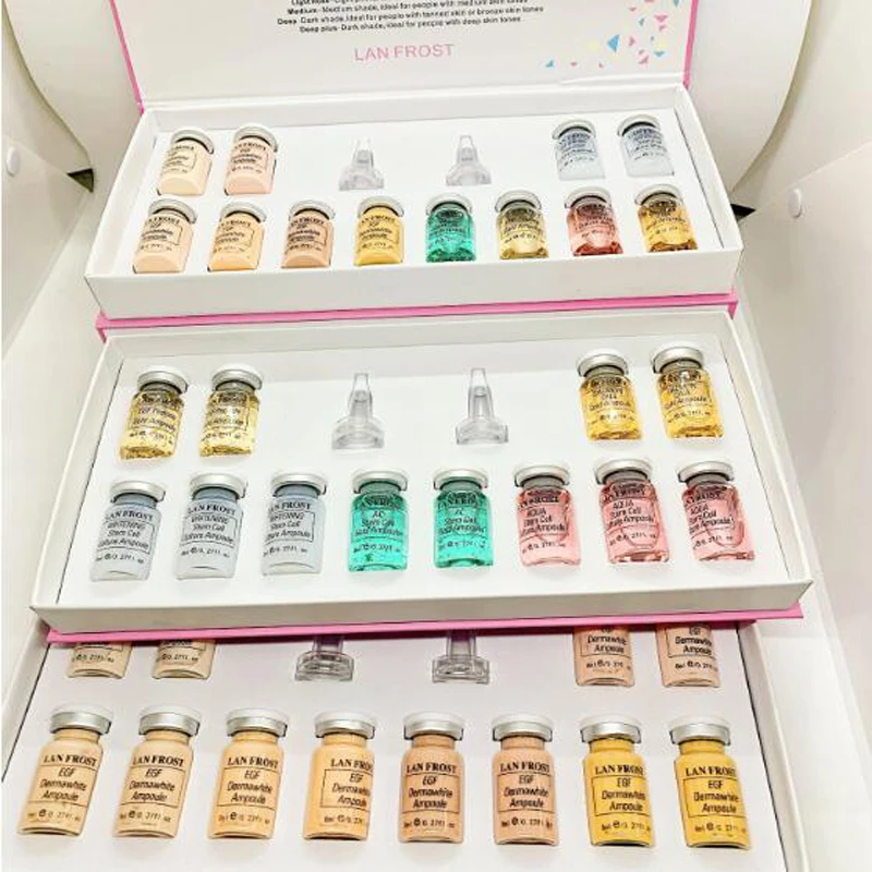 8ml BB Cream Glow Starter Kit Anti-Aging BB Whitening Cream Serum Foundation for Facial Treatment Microparticles Skin Care Kit