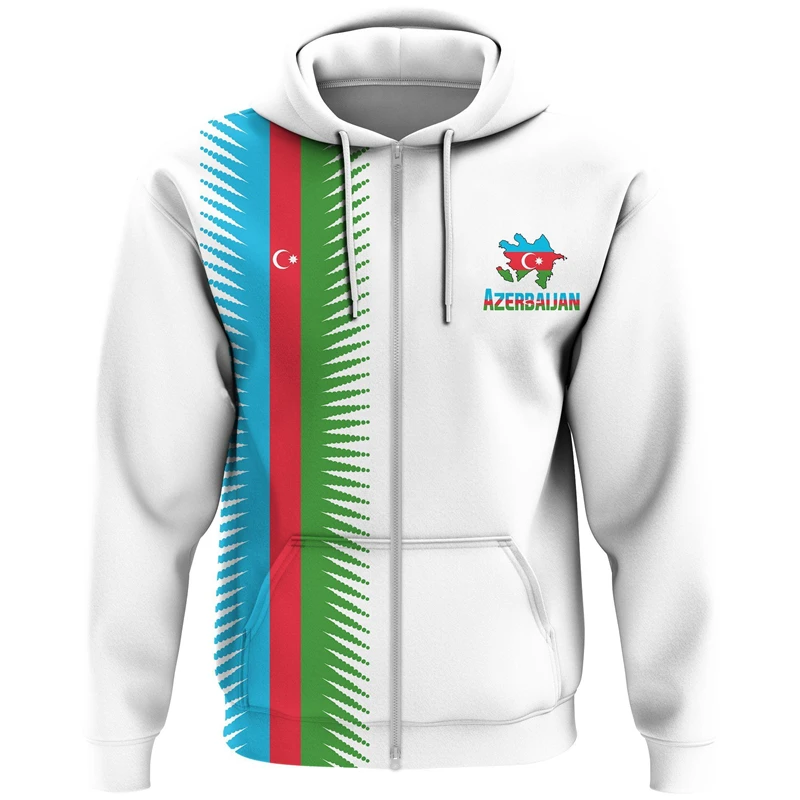 thumbnail image 1 of Sudadera con capucha con estampado 3D de bandera nacional de Azerbaiyán para hombre y mujer, ropa de calle de primavera, abrigo de manga larga, sudadera con cremallera, jerséis para hombre, 1 of 5