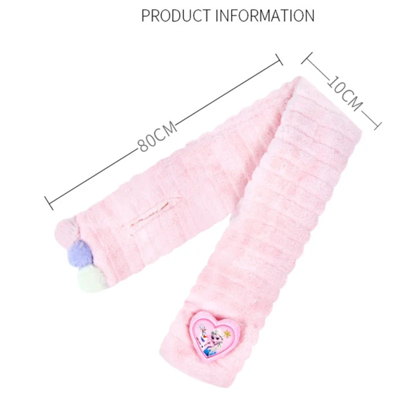 Disney Anime Mickey Mouse Scarf For Women 2 Colors Keep Warm Soft Scarfs Girls All-match Plush Neckerchief Kids Winter Gift