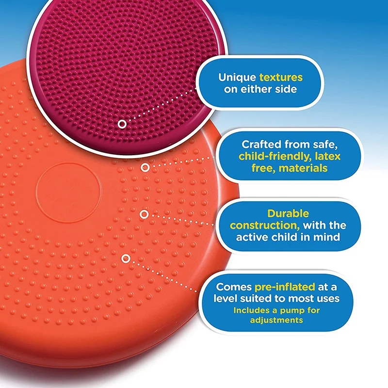 Core Balance Disc Trainer Inflated Stability Wobble Cushion With Pump For Improving Posture Stability Exercise Fitness Training