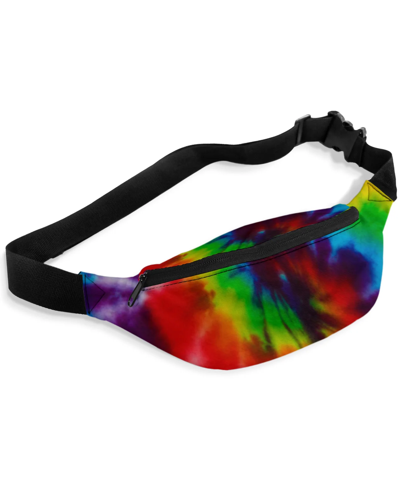 

Rainbow Tie-Dye Color Ethnic Style Waist Packs Shoulder Bag Unisex Messenger Bag Casual Fashion Fanny Pack for Women