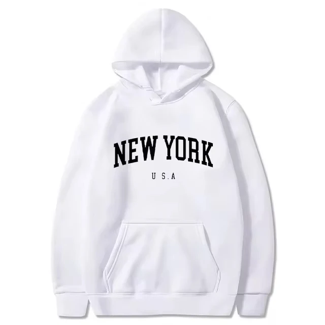 thumbnail image 1 of Sudaderas con capucha de la ciudad de Nueva York para hombres y mujeres, sudaderas con estampado de letras, sudaderas gráficas, jersey con capucha Harajuku informal suelto, ropa deportiva, 1 of 5