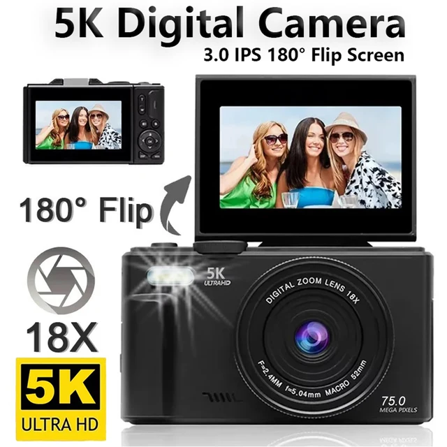 Cámara De Fotos 5K Digital Camera For Photography 64MP Auto-Focus