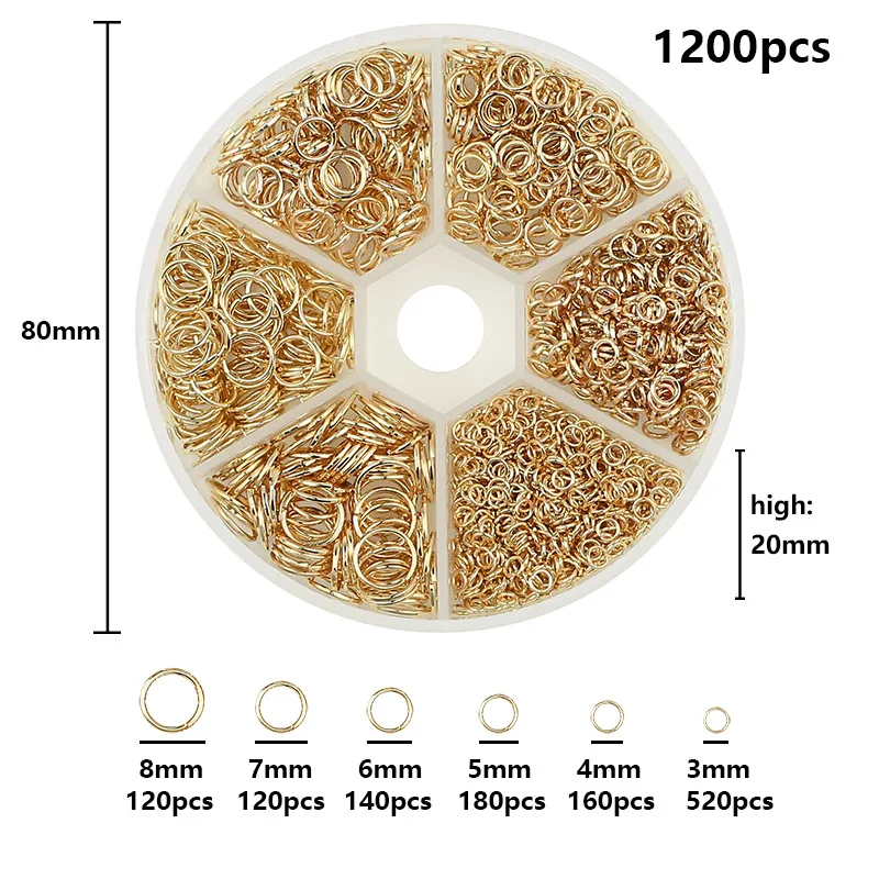 Gold-Plated Brass Jump Rings for Jewelry Making and Crafting