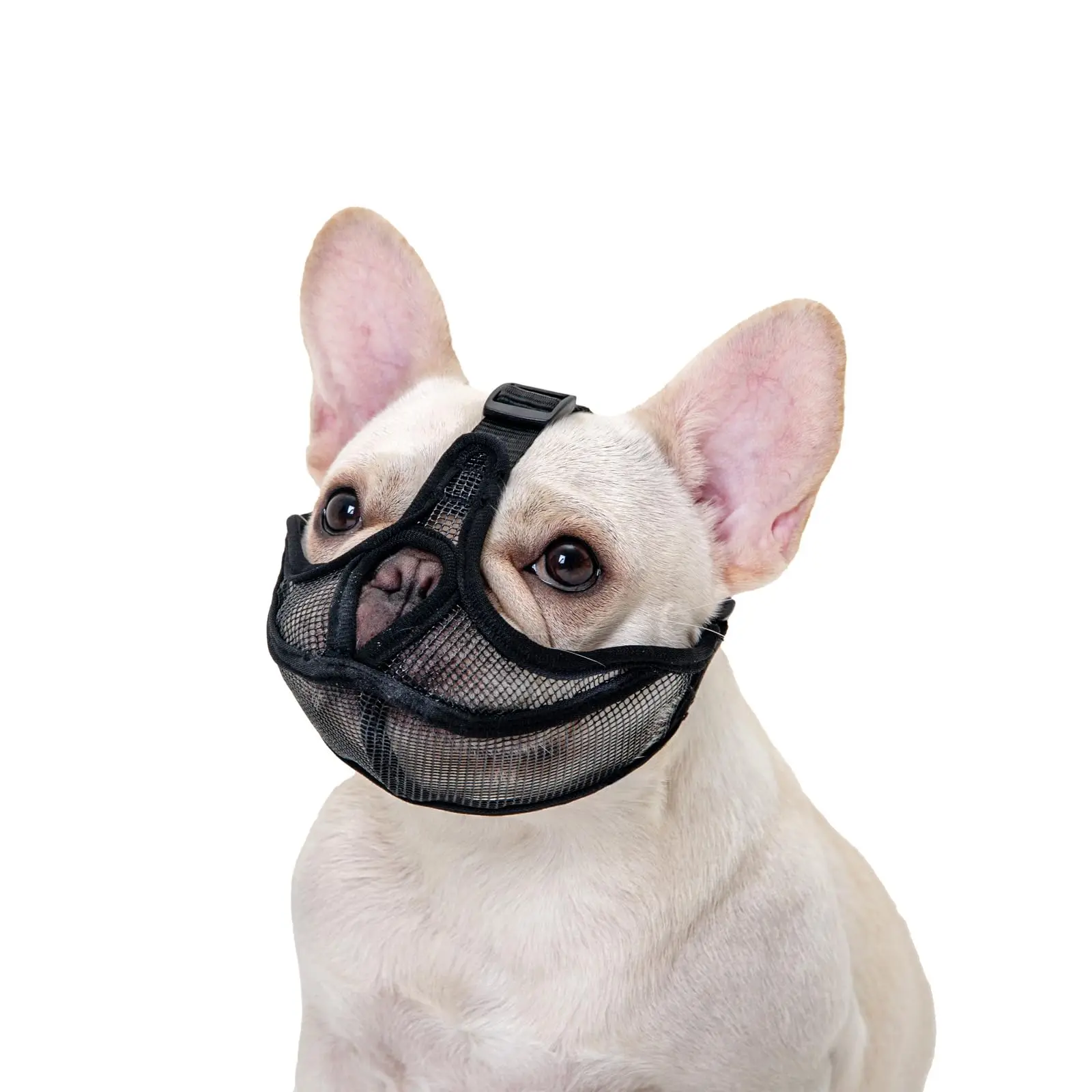 Short Snout Dog Muzzle Mesh Adjustable Breathable Anti Biting Bulldog Short Snout Muzzle for Dogs Bulldog Mouth Muzzle 4