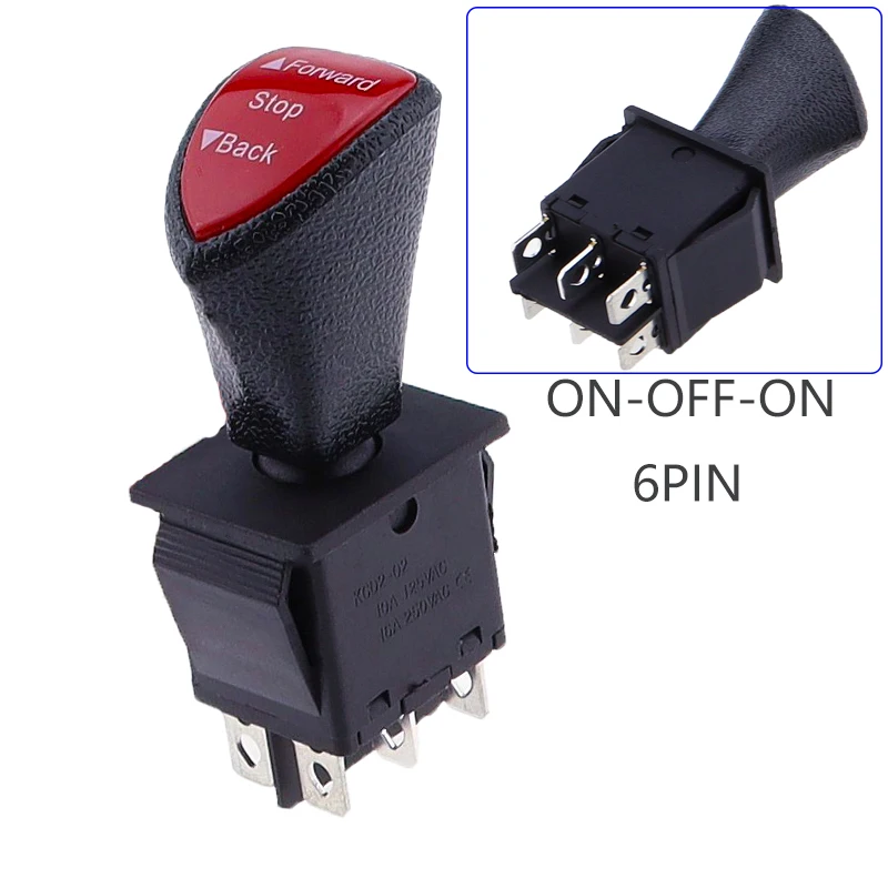 Forward-Stop-Back DPDT 6Pin Latching Slide Rocker Switch AC 250V 16A AC 125V 20A KCD4-604-6P Car Switch Accessories