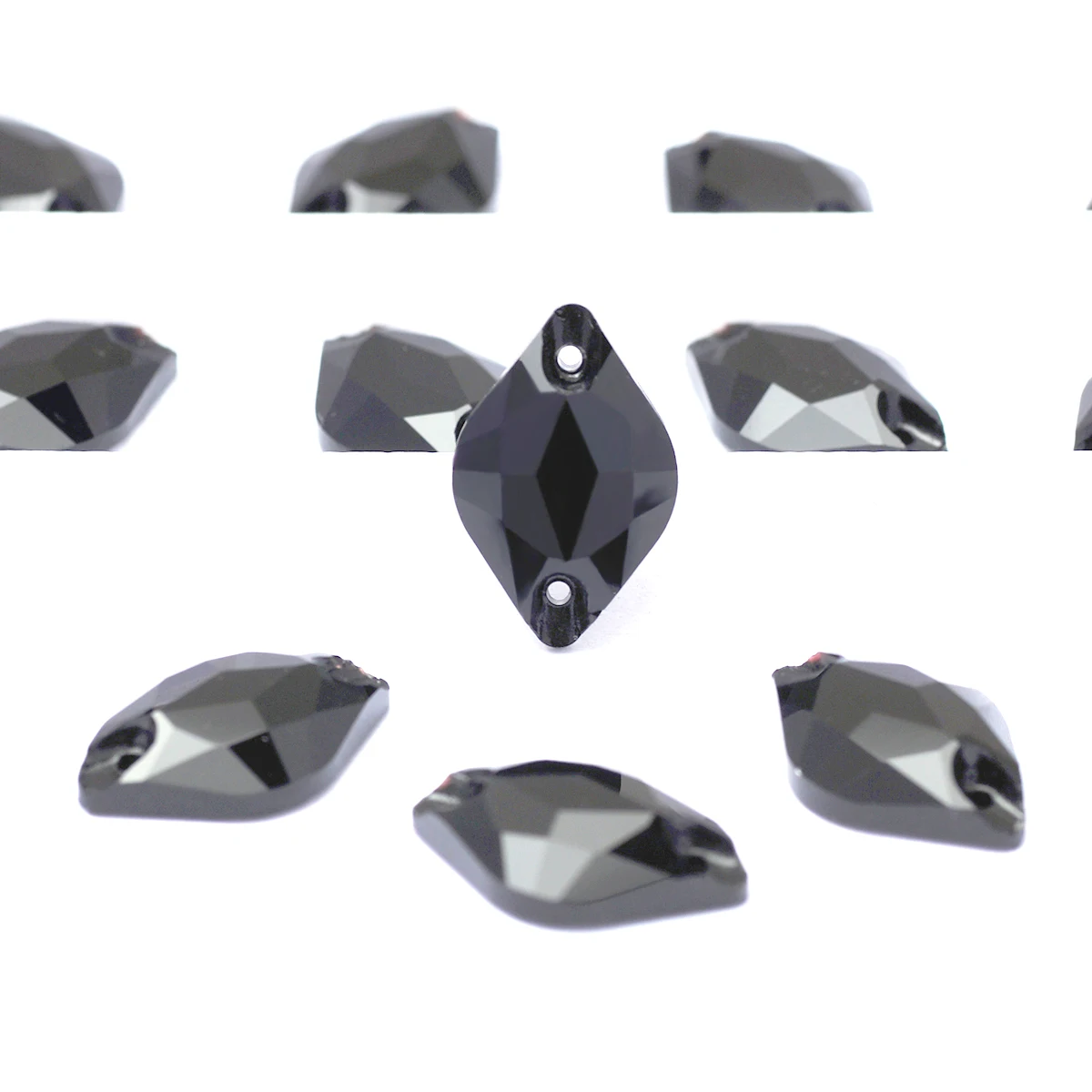 Lemon Jet Black Strass Glas-Strasssteine zum Aufnähen, Kristallglas-Nähsteine für Kleidung, Kleidungsstücke, Kleidern, Dekorationen – Detail 4