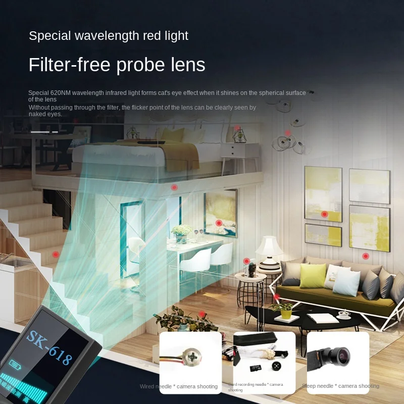 Anti-candid Camera RF Detector Anti Thef Eavesdropping Monitor SIM Wireless WIFI Signal Inspect Finder GPS Jammer Hotel Detector hidden camera detector infrared camera detector camera detector signal detector
