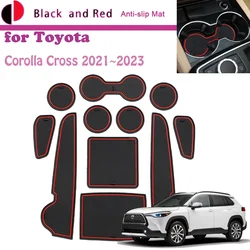 Rubber Door Groove Mat for Toyota Corolla Cross XG10 2021 2022 2023 Cup Cushion Gate Slot Coaster Inner Dust-proof Sticker Pad