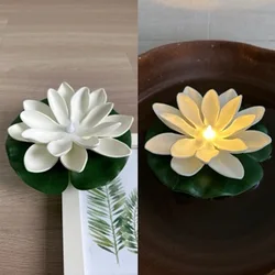 LED Lotus Night Lamp - Floating Water Sensor Flower for Elegant Garden and Home Decor (1pc White)
