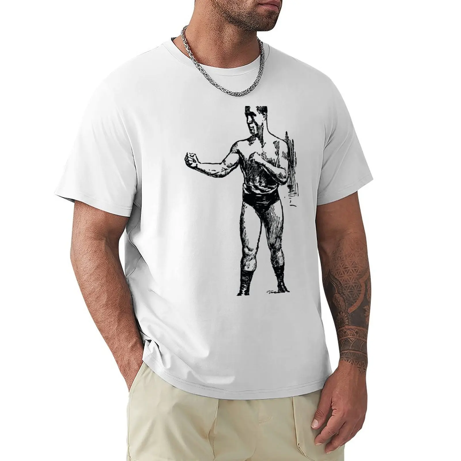 

old school bareknuckle boxer T-Shirt animal prinfor boys blacks oversizeds sports fans mens t shirt