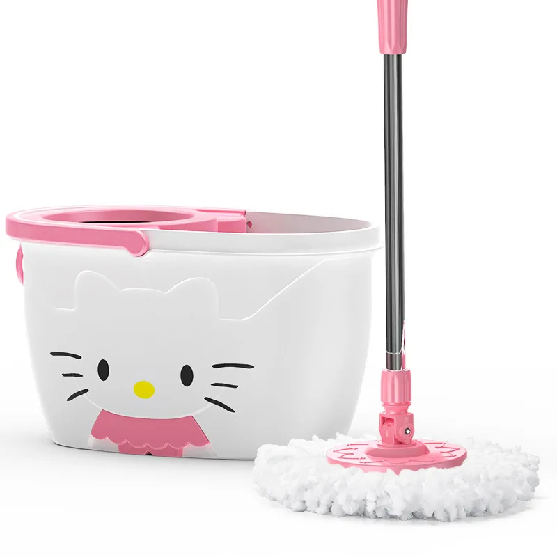Sanrio Hellokitty Mop Rotary Bucket Lazy Household Mop Handsfree
