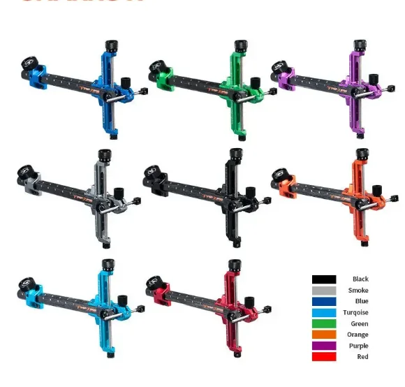 TR1003 Archery Recurve Bow Sight 9inches Carbon Bar 1 Pin Aluminum Alloy CNC Left/Right hand Hunting Bow Arrow Shooting Accessor archery bow sight