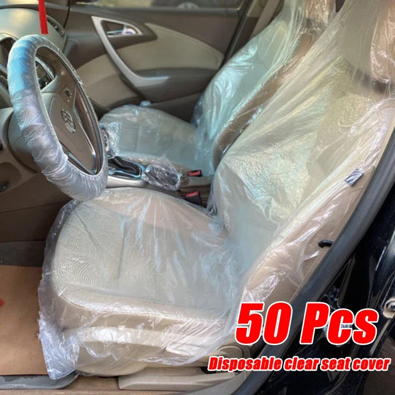 50 Pezzi Coprisedili Auto Monouso Universali Impermeabili Antipolvere Antimacchia per Riparazione Auto, Estetica e Pulizia - immagine 3