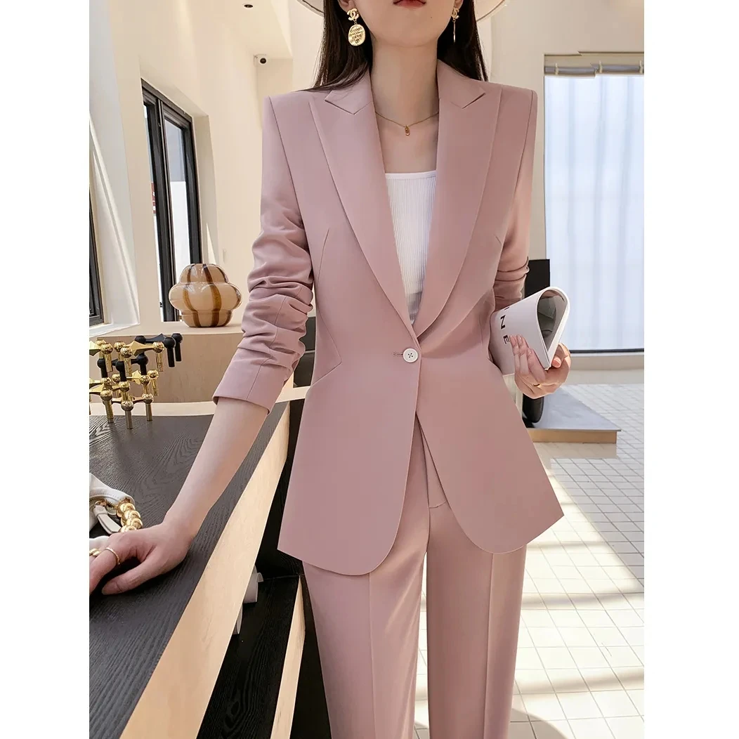 Royal Blue Slim Fit Blazer Suit For Women Sexy V Neck Formal Office Lady  Ankle Fit Pants Suit With Jacket And Ankle Fit Pants For Prom, Party,  Wedding Style 2498 From Wedswty998,