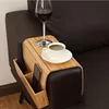 Couch Cup Tray Wooden Space Saving  Furniture Storage Tray Sofa armrest tray collapsible sofa wall table bamboo sofa arm support 1
