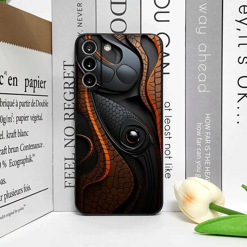 Artistic Mechanical Wood Texture Silicone Phone Case - Shockproof Soft Cover