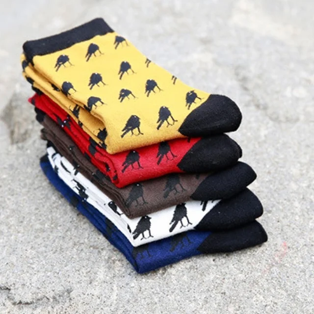 Cartoon Crow Men Socks Casual Fashion Brand Cotton Sock Cheap Meias  Calcetines Hombre Cool Mens Colored Socks Art From Lepin99, $18.36