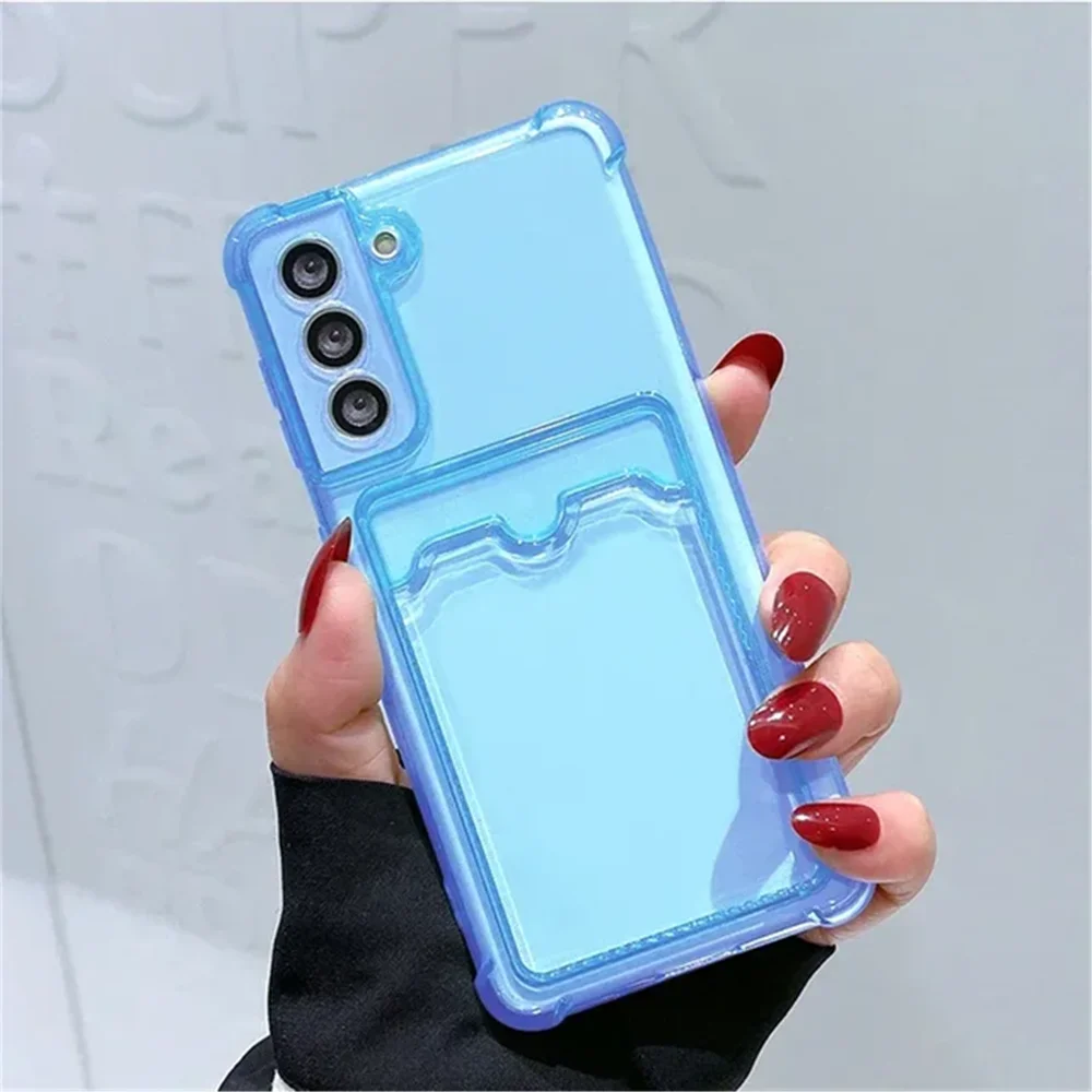 Transparent Silicone Phone Case with Soft Card Holder Feature