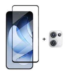 Premium Full Cover Tempered Glass Screen Protector with HD Clarity and Camera Lens Film - Reno13 (1 Glass and 1 Lens)