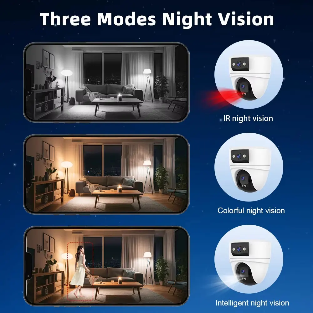 ANSVICAM 4K WiFi IP Camera PTZ Dual Lens Smart Home Auto Tracking CCTV Camera Wireless Surveillance Security Baby Monitor O-Kam 6