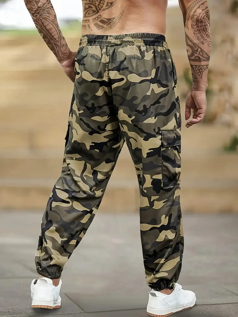 Männer Cargo Hosen Multi-Taschen Camouflage Hosen Herbst Leichte Casual Jogginghose Outdoor Arbeit Wandern Beinen Hosen Männlich – Detail 5
