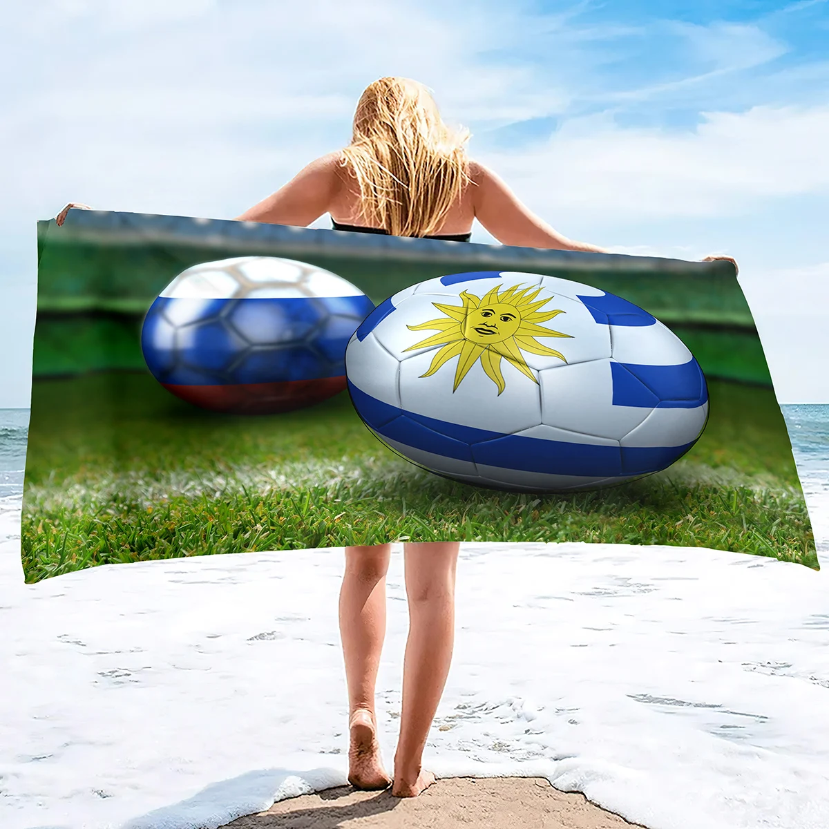 Soccer Beach Towel,Beach Towels for Men Boys,Football Towel Boys Sport Towel, Personalized Pool Beach,Towel Teen