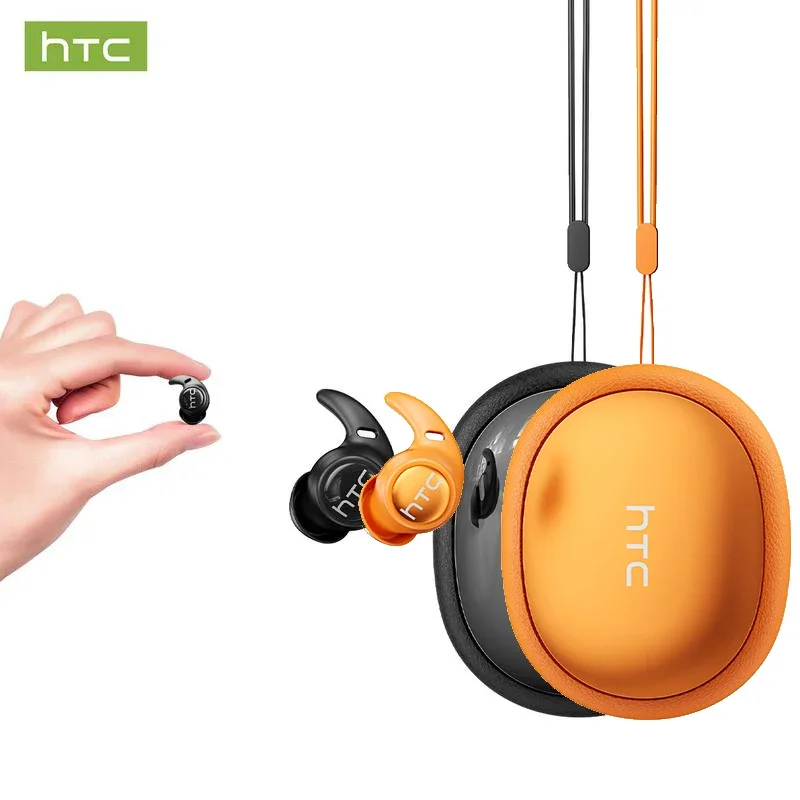 HTC NE76 Bluetooth-Kopfhörer, KI-Übersetzer-Ohrhörer, Mini Unsichtbare Schlaf-Ohrhörer, Weiche Kabellose Kopfhörer in Orange