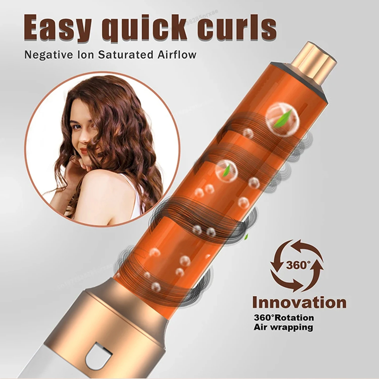 5 in 1 Electric Hair Dryer Hair Curler Set Suitable All Hair Types Multiple Temperature Wind Regulat 5