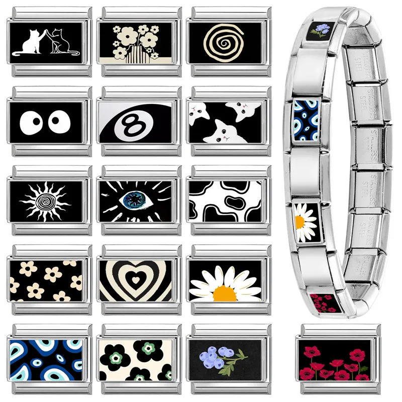 Funny Charm Bracelet Links Fit 9MM Stainless Steel for Women Jewelry