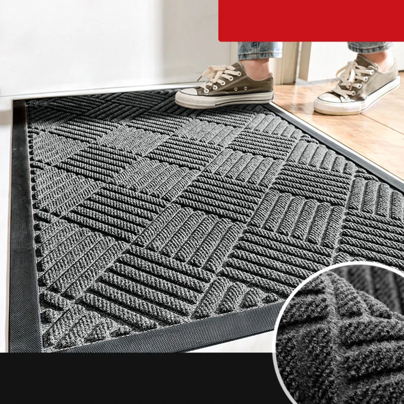 

Household Commercial Rubber Indoor Outdoor Large Doormat Easy To Clean Wear-resistant Door Mat Shoe Scraper for Front Door Mat