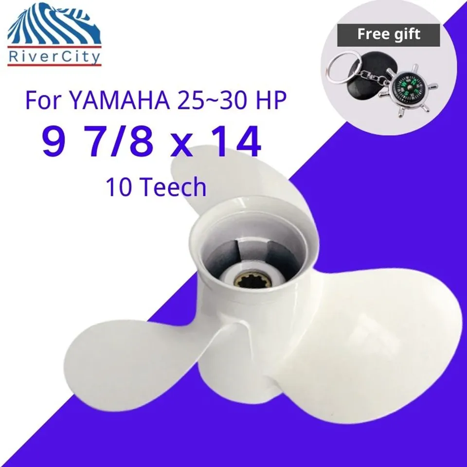 Outboard Propeller For Yamaha 20hp 25hp 30hp F25 9 7/8 *14 Boat Aluminum Alloy Screw 3 Blade 10 Spline Marine Engine