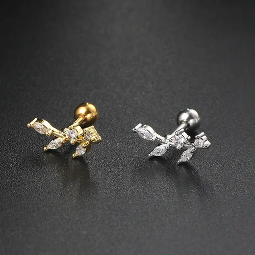 우아한 피어싱 귀 헬릭스 룩 조가비 귀걸이 여성용 1PC 매칭 로브 Daith Tragus 플랫 스터드 이어링 패션 섹시한 쥬얼리 4