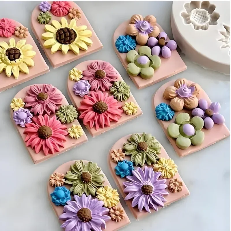 1pc Flower Silicone Mold Bouquet Casting Mold DIY Decoration Chocolate Sugar Resin Candle 3D Mould Crafts Tools