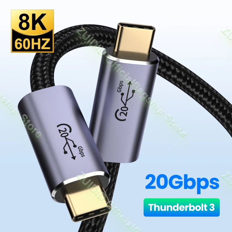

Кабель USB Type-C на Type-C для Macbook PD 100 Вт, 5A, USB 3,2, 20 Гбит/с, ThunderBolt3, QC4.0, 3,0