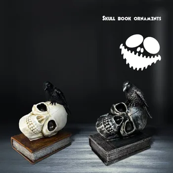 할로윈 해골 책장 장식: 거실 송진 공예, 발코니 홈 장식, 홈 액세서리, 책상 장식