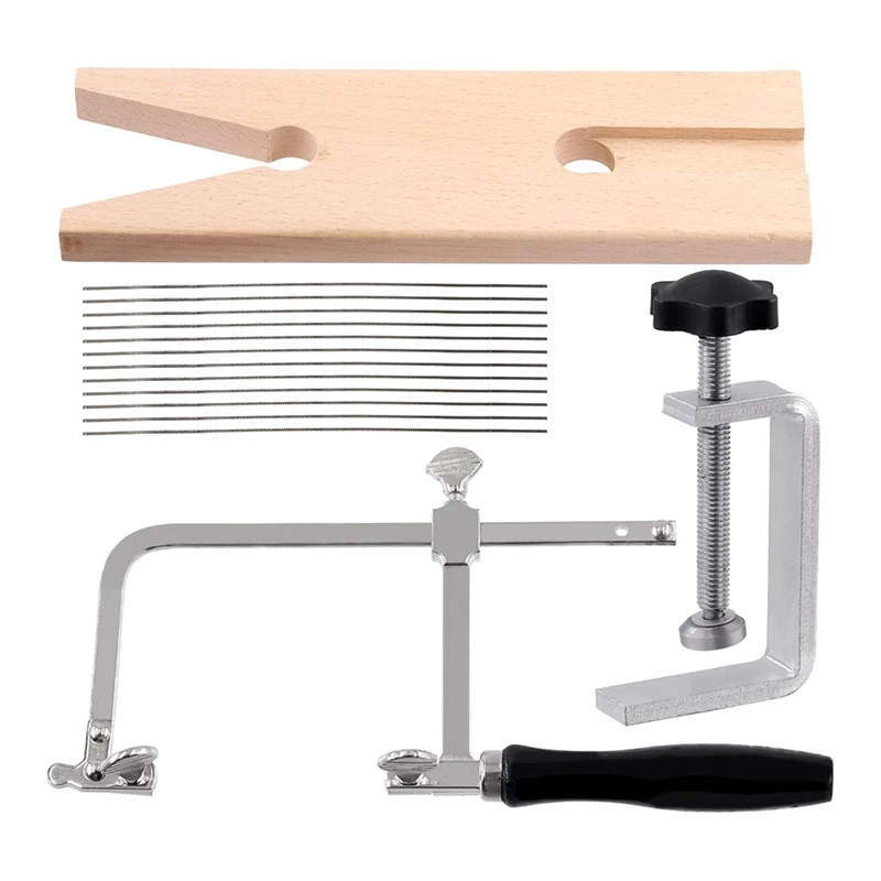 ABKP-3 In 1 Jeweler Saw Kit Includes V-Slot Bench Pin Clamp, Adjustable Saw Frame And Piercing Handle Blade Jewelry Tools