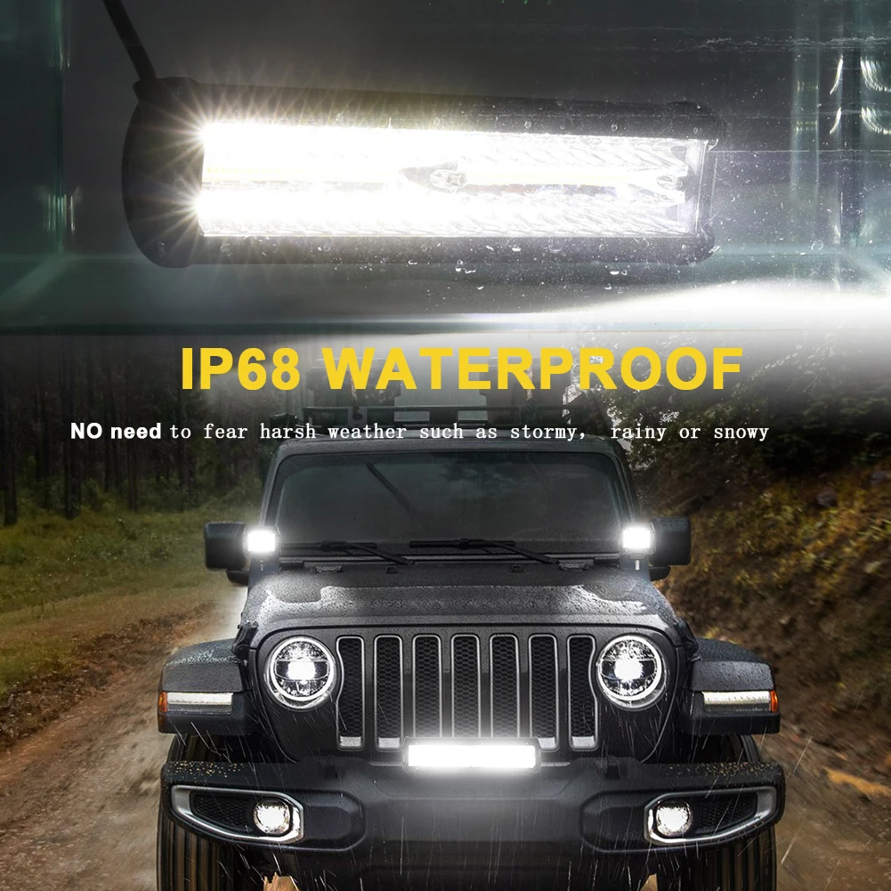 NAOEVO 3''4''7''12인치 4x4 오프로드 LED 라이트 바 12v 240W 안개 실행 Led 작업 조명 6 모드 트랙터 지프용 메모리 기능