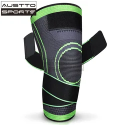 Austto Knee Brace Compression Sleeves with Strap Support Men Women Knee pain Meniscus tear Sports