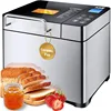 Stainless Steel Bread Machine Bread Maker with Fruit Nut Dispenser, Nonstick Ceramic Pan& Digital Touch Panel 1