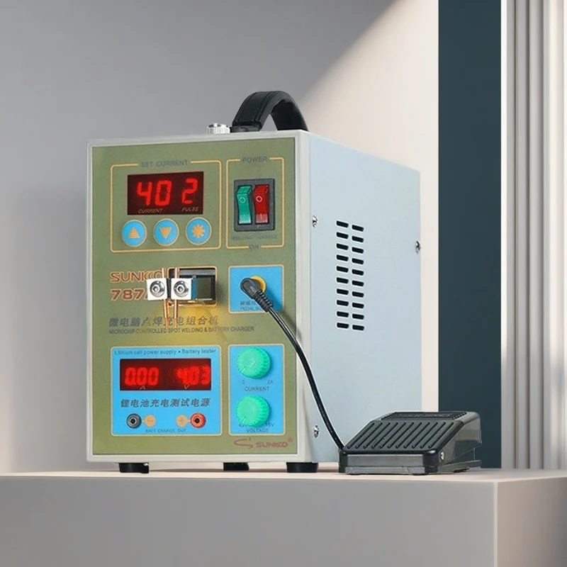 SUNKKO 787A+ Spot Welder 18650 lithium battery test and charging 2in1 double pulse precision spot welding machine LED lighting 4