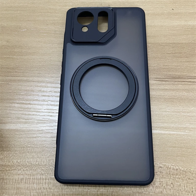 Magnetic Clear Back Shockproof Case with Ring Stand