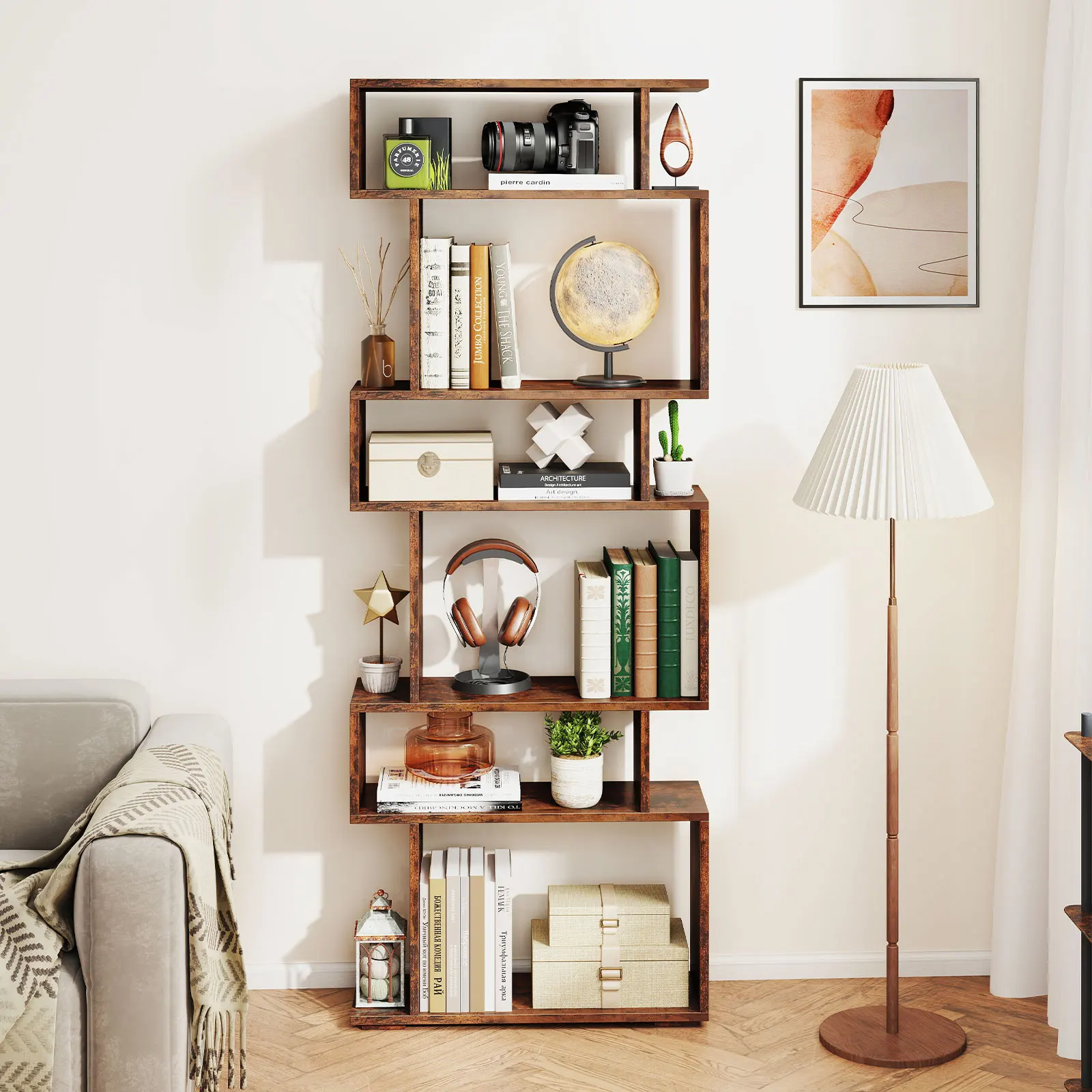 6-Tier S-Shaped Bookshelf 2