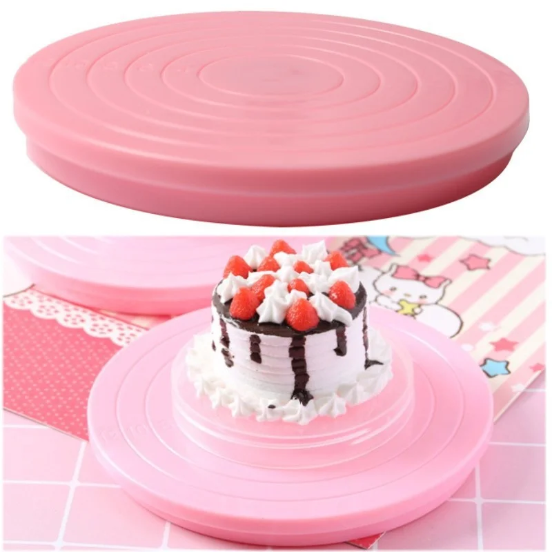 Mini Cake Plate Turntable Stand Anti-skid Round Fondant Cake Table Decorating Accessories Kitchen DIY Mold Baking Tool cake turntable baking supplies cake tools