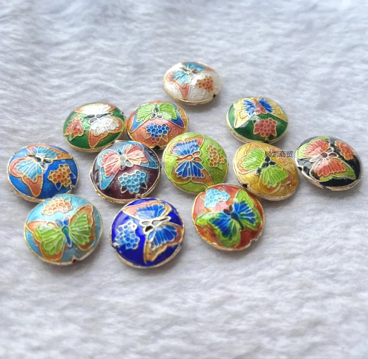 

10pcs Multicolor Cloisonne Enamel Butterfly Beads Wholesale Traditional Handicrafts Copper Accessories DIY Jewellery Making