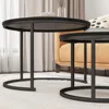 Round Coffee Tables Set of 2 End Table,Coffee Nesting Tables,Living Room Table Wooden Accent Metal Frame,Easy Assembly 6